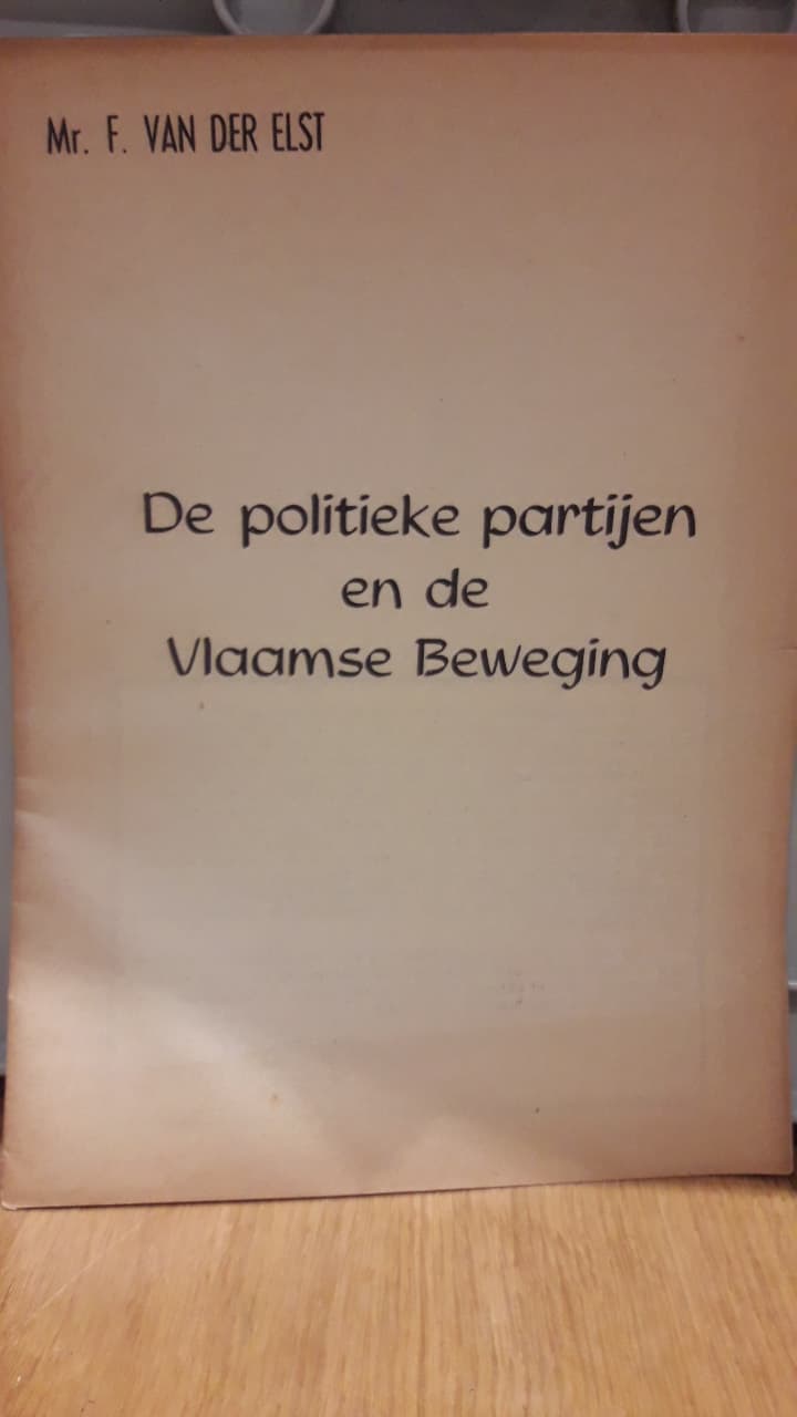 Volksunie Brochure / politieke partijen en de Vlaamse Beweging 1957-Frans vander Elst