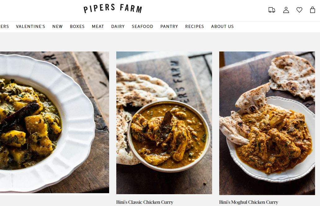 Pipers Farm  now stock the Bini Curries with online UK delivery