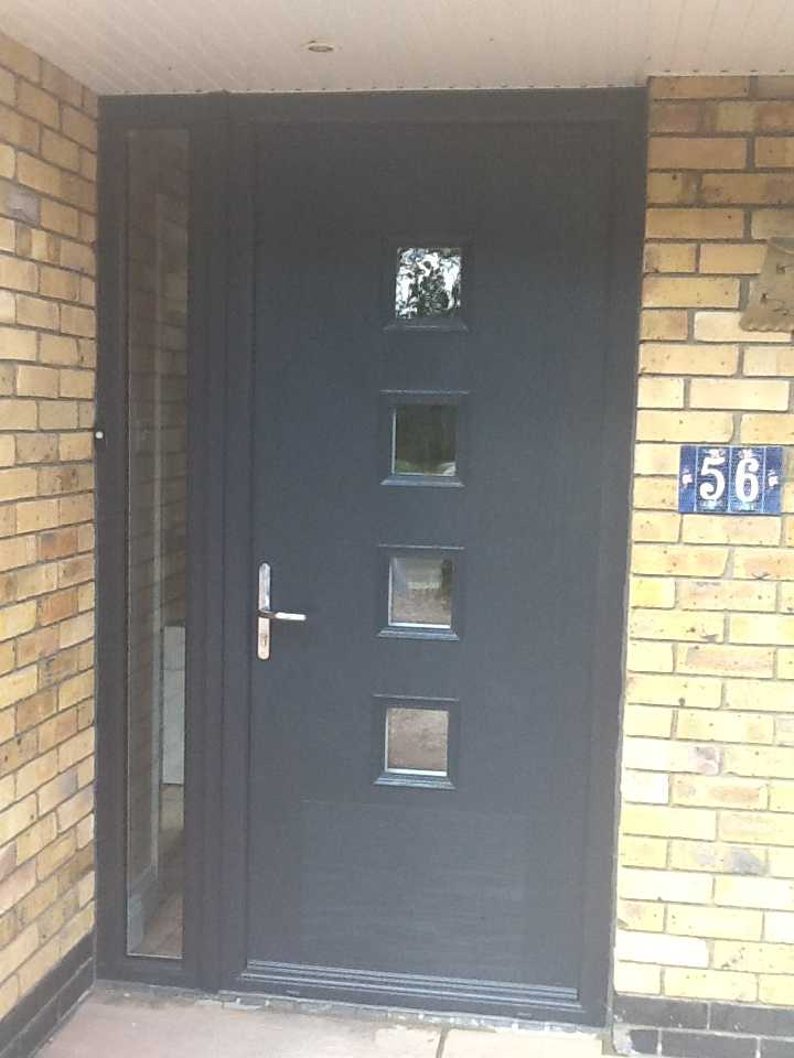 ANTHRACITE GREY APEER COMPOSITE FRONT DOOR FITTED BY ASGARD WINDOWS IN DUNBOYNE.