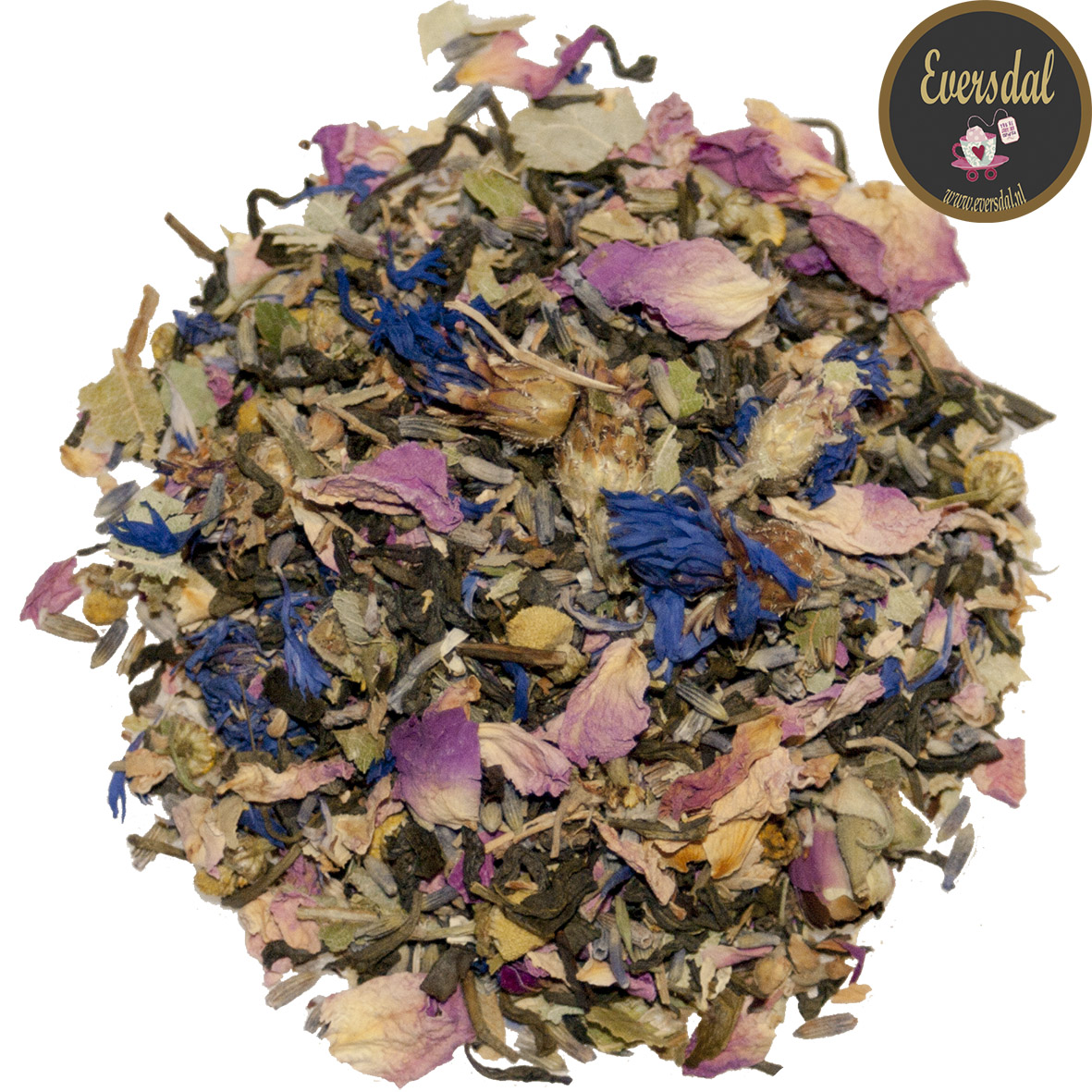 Bloementuintje - Floral Garden - groene thee met rozenblad, lavendel, lindebloesem