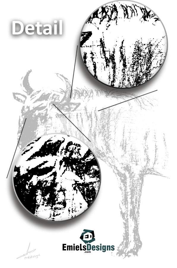 Zwart Wit - Gnoe - print op strak Dibond paneel
