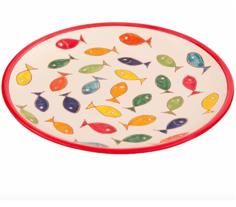 Side Plate from the Coloured Fish Range of Spanish Ceramics