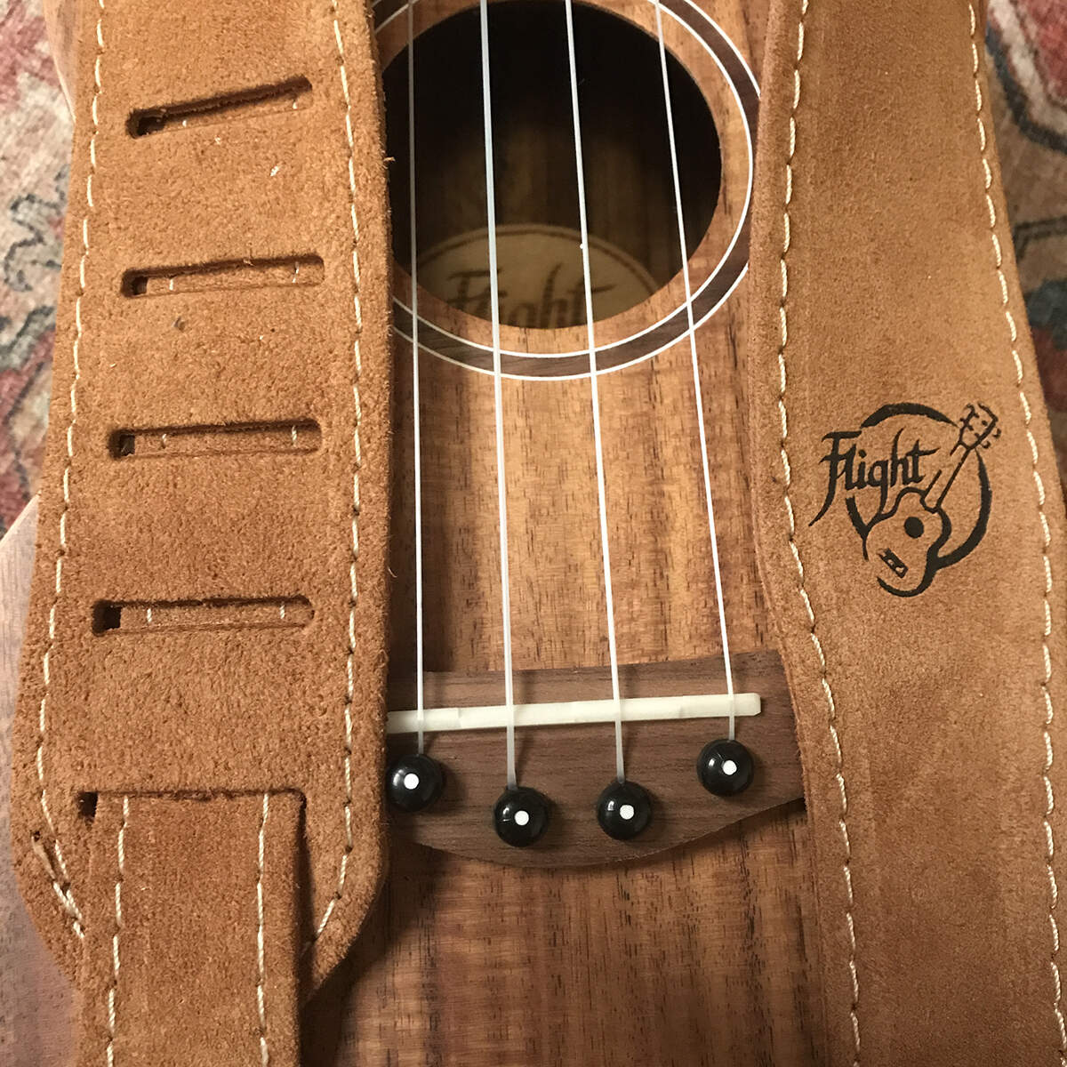 Flight ukulele straps van leer