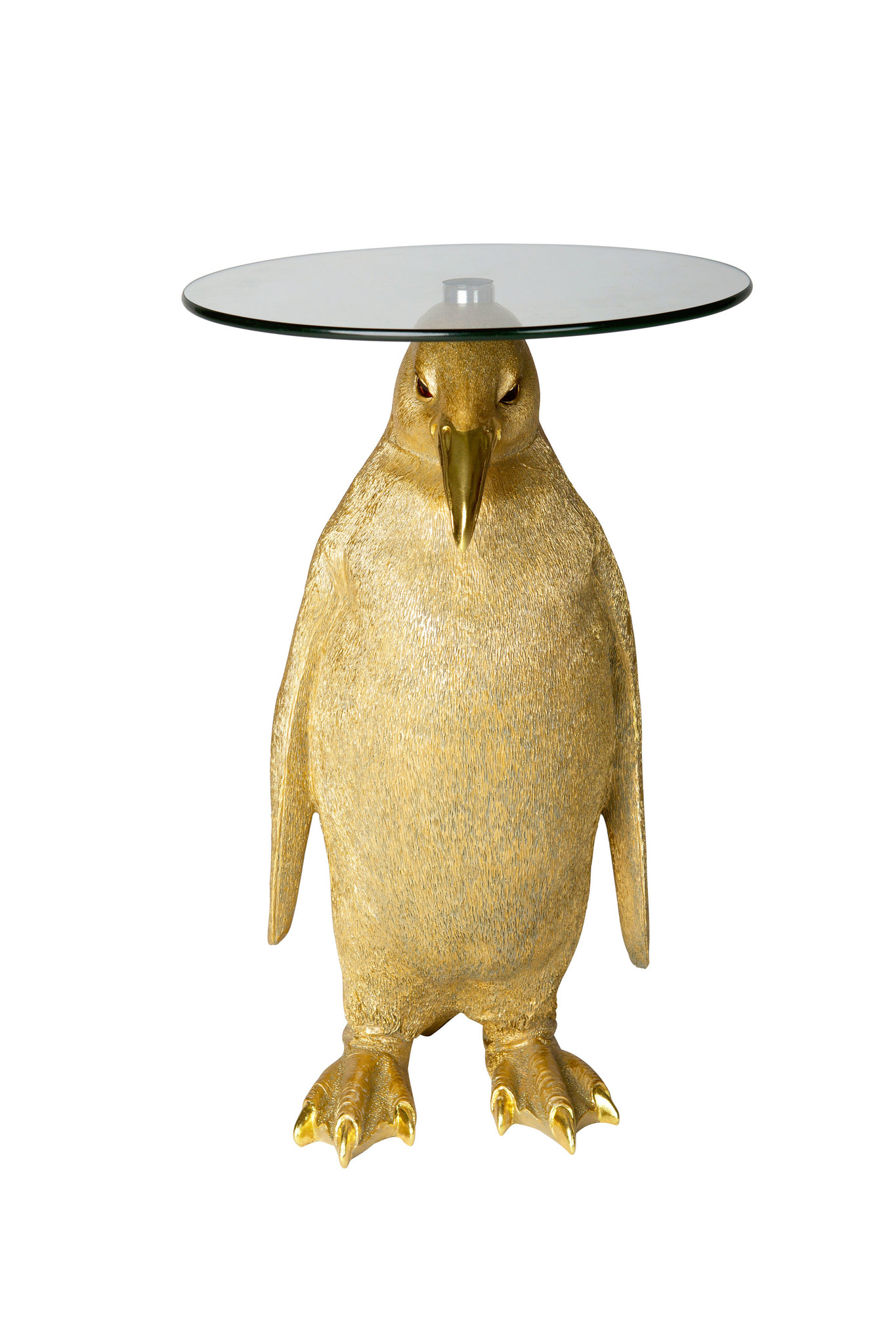 Pinguïn met tafelblad van glas, goudkleurig van KITCHEN TREND