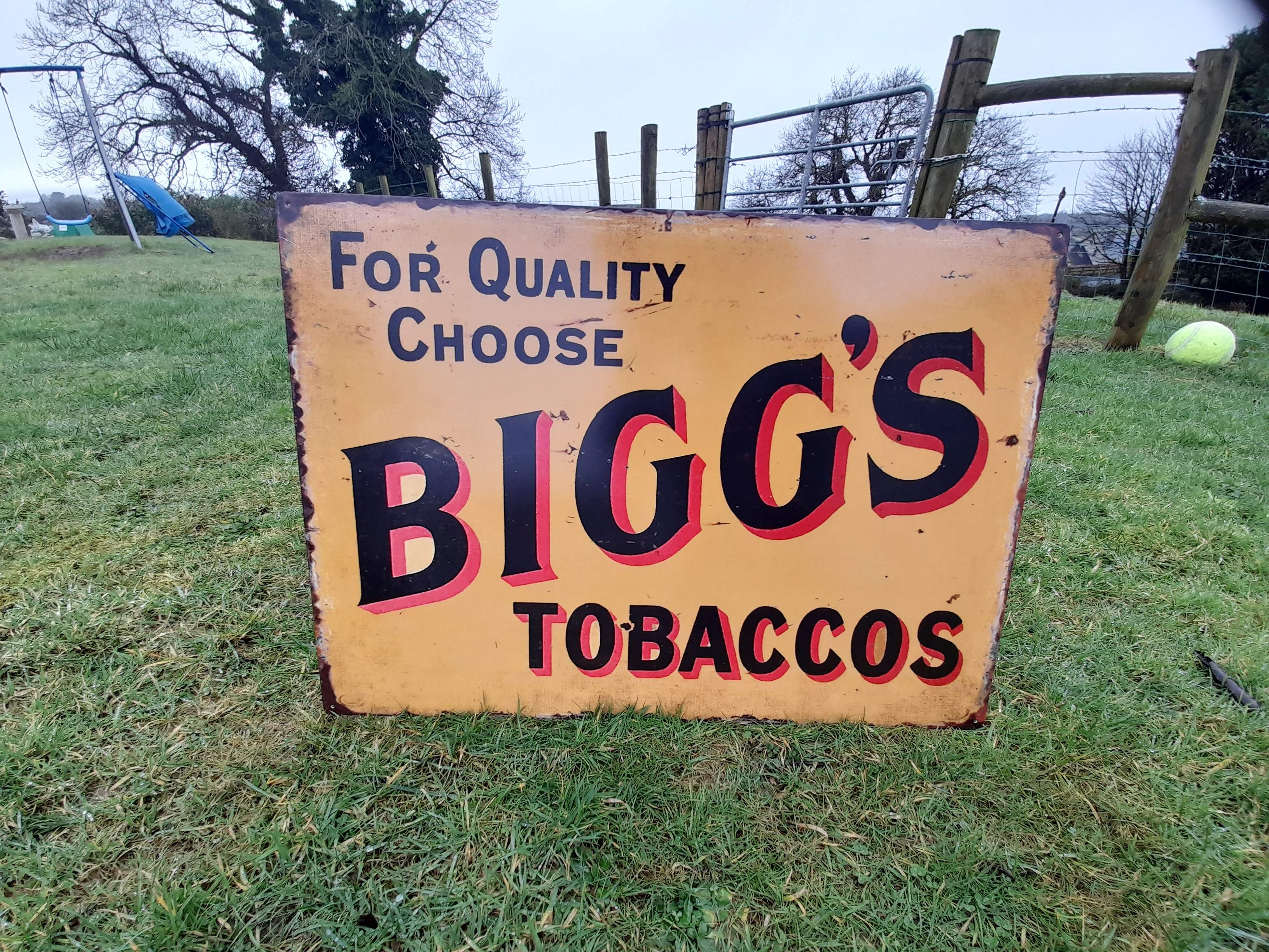 Large Biggs Tin Sign