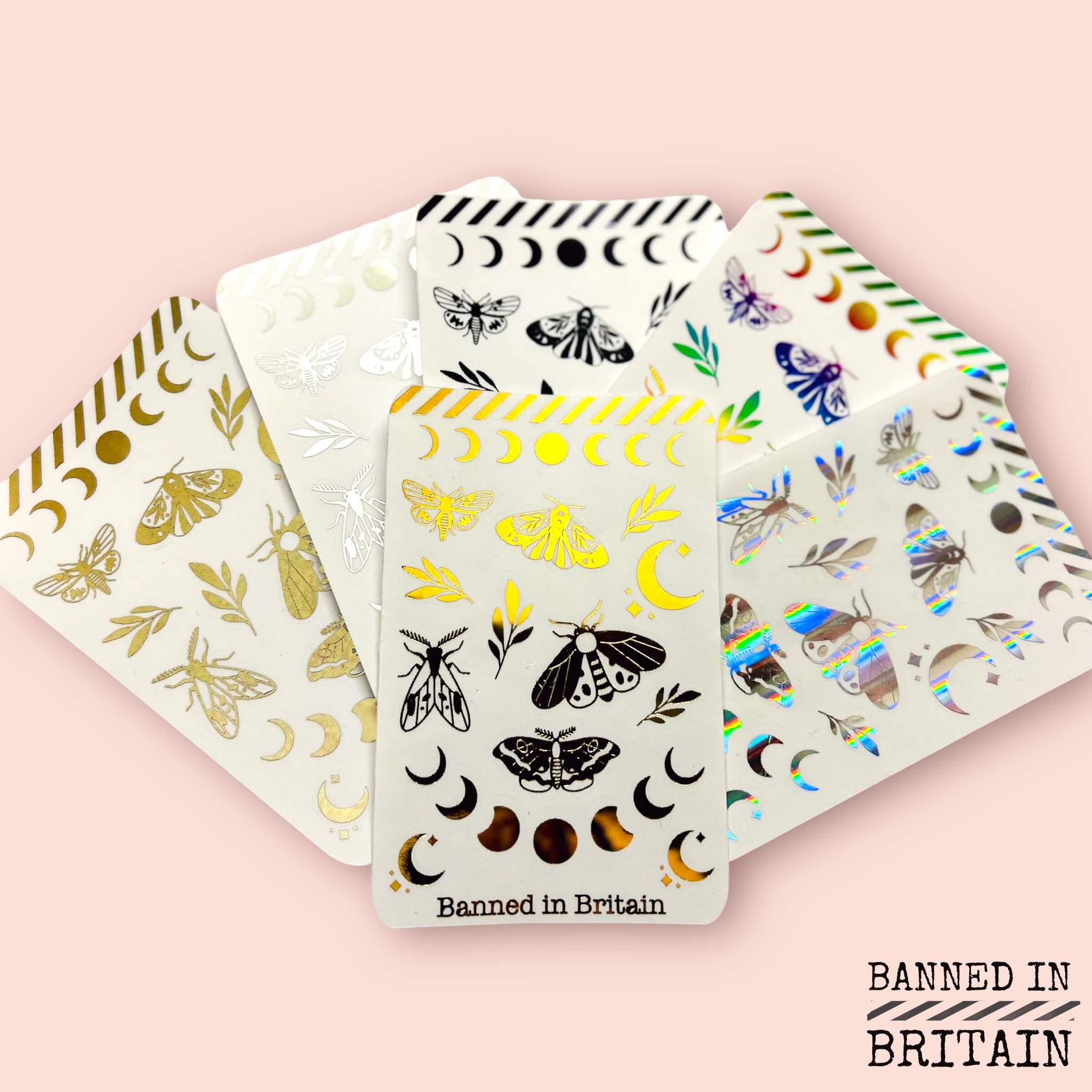 Moths and Moons Foil Stickers