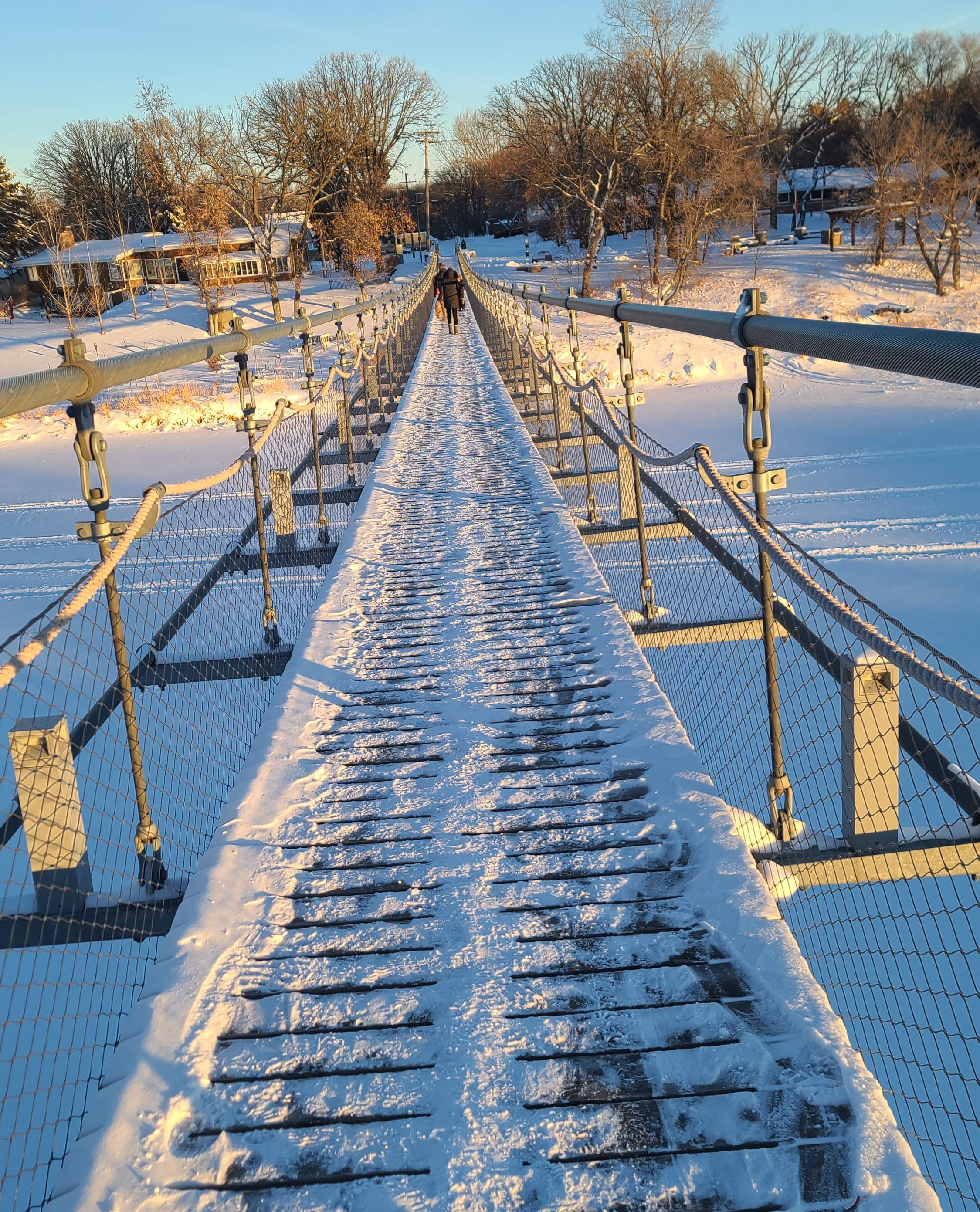 The Swinging Bridge in Winter