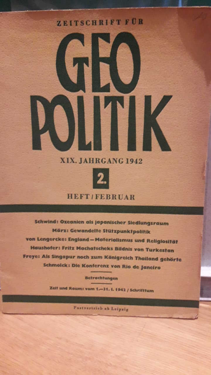 Zeitschrift  fur Geo Politik / februari 1942