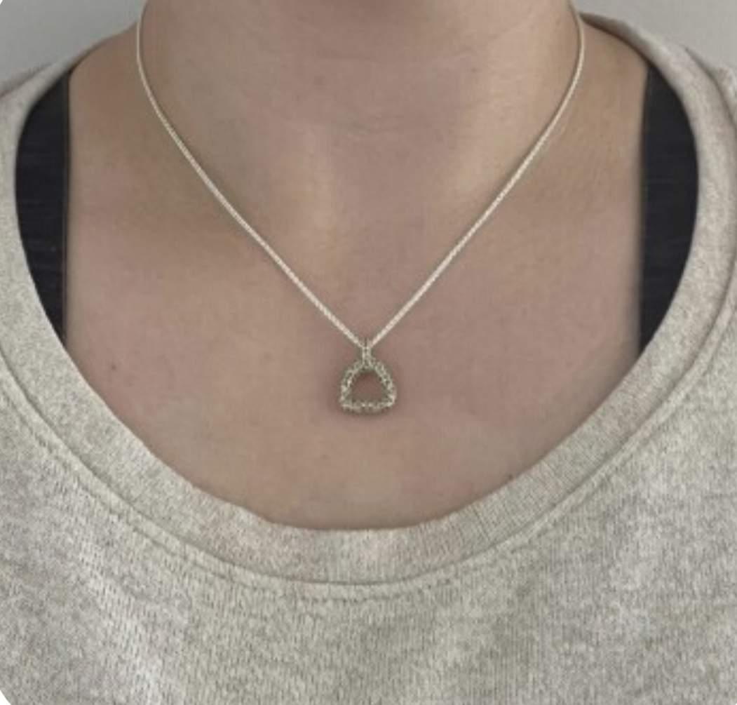 Sleek stirrup pendant (stone set with Peridots)