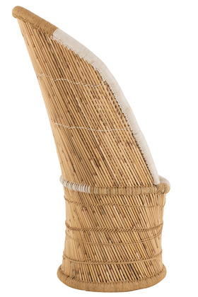 SUMMERTIME....... hoge bamboe stoel, naturel/wit