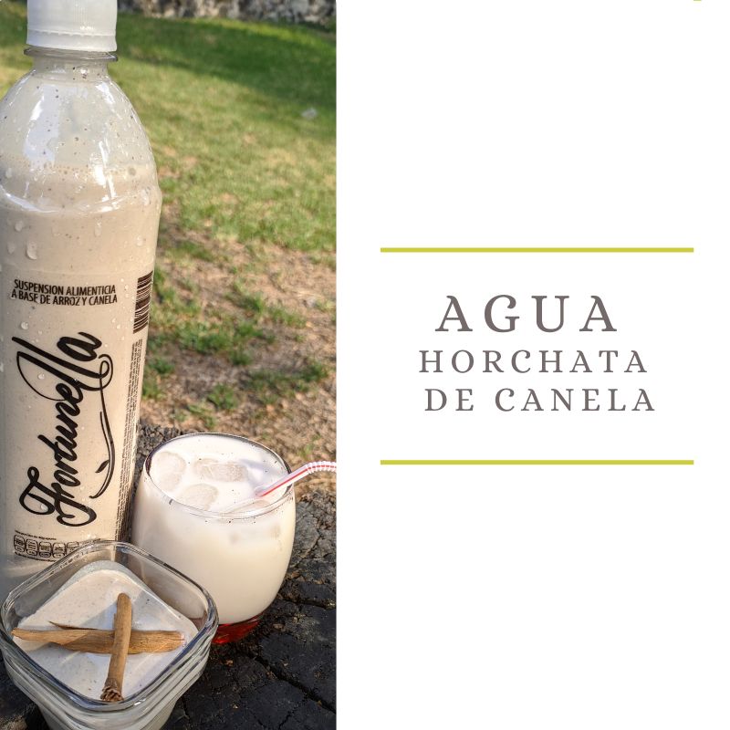 Concentrado de horchata arroz con canela, agua de hochata canela,  pulpa de fruta