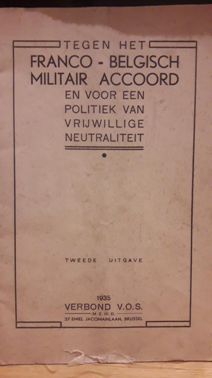 Vlaamse Oudstrijders VOS 1936 / tegen het Franco belgisch militair accoord
