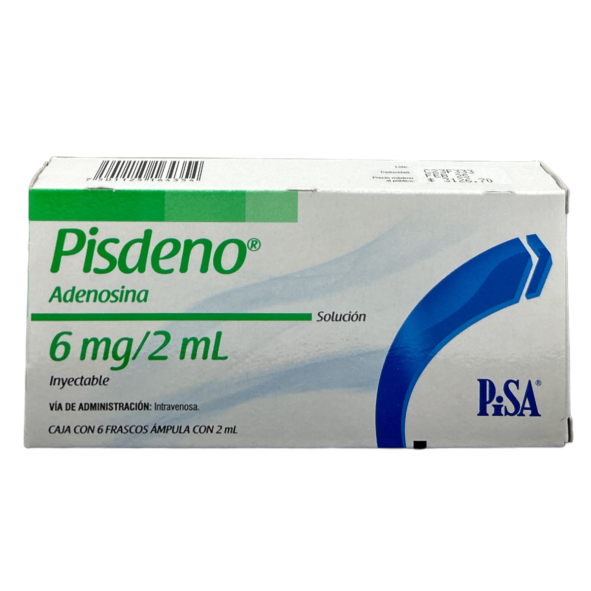 Adenosina Iny 6mg/2ml FA C/6 PISDENO