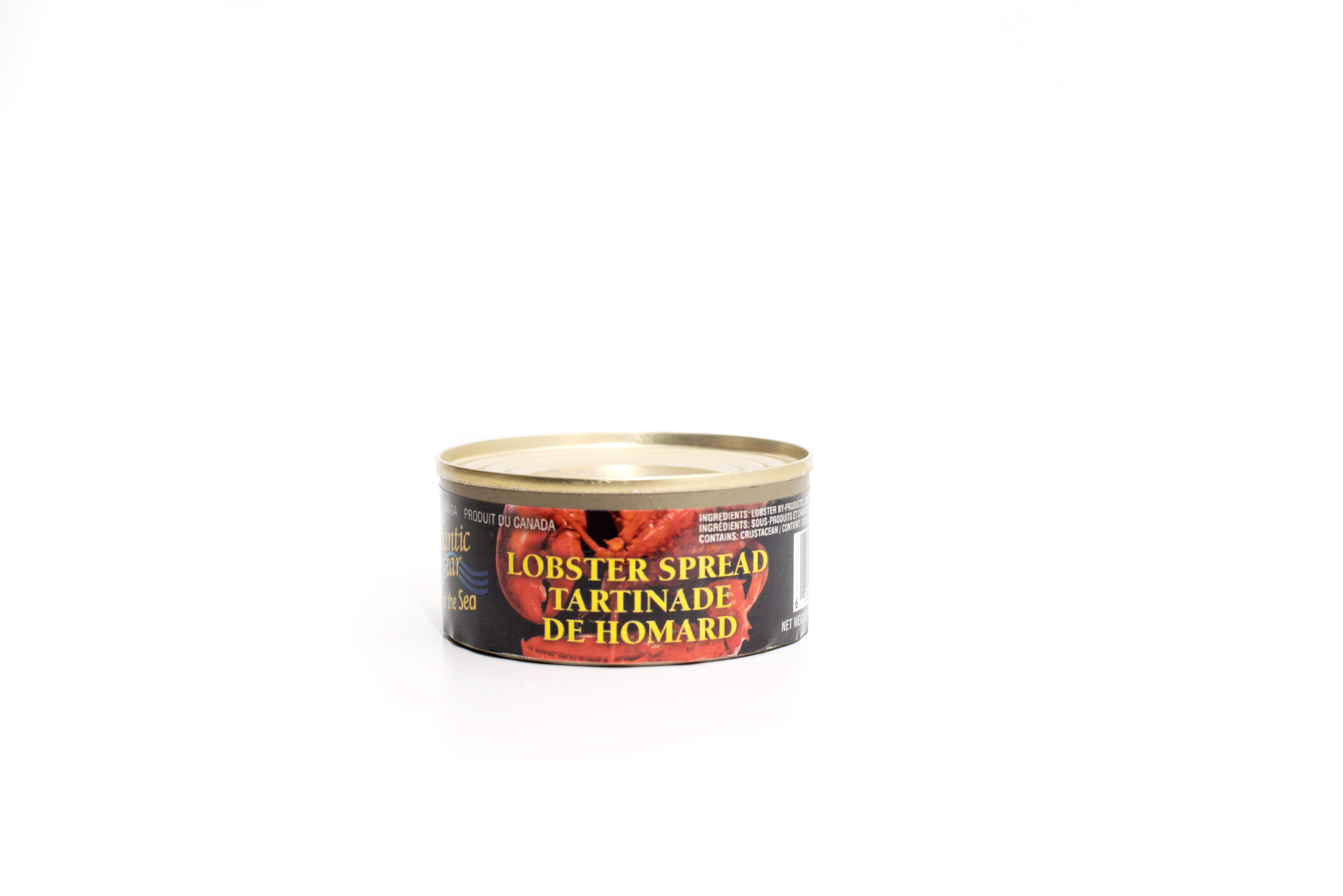 A unique blend of Lobsterspread. Ingredients- lobster by-products, lobster meat, wheat farina, salt