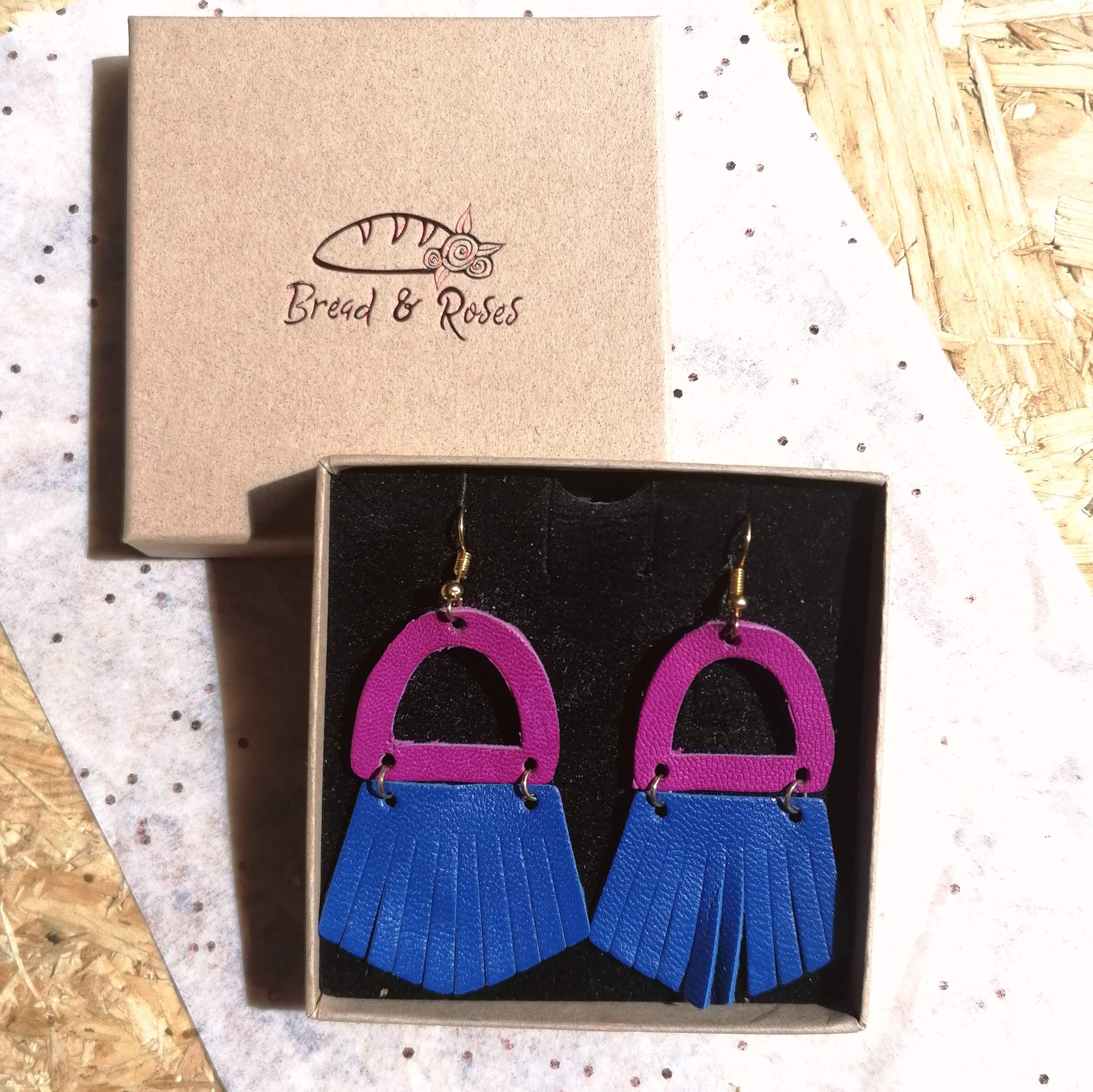 Amelia Recycled Leather Earrings - 4 Colours