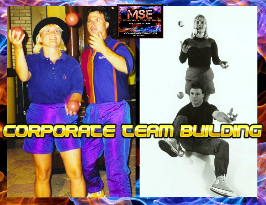 Corporate Team Building for Corporations, Conventions, Trade Shows, Meetings.  www.mcintoshenterta,