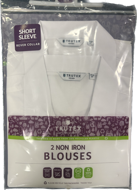 BLOUSES - Trutex Short Sleeved Revere Twin Pack
