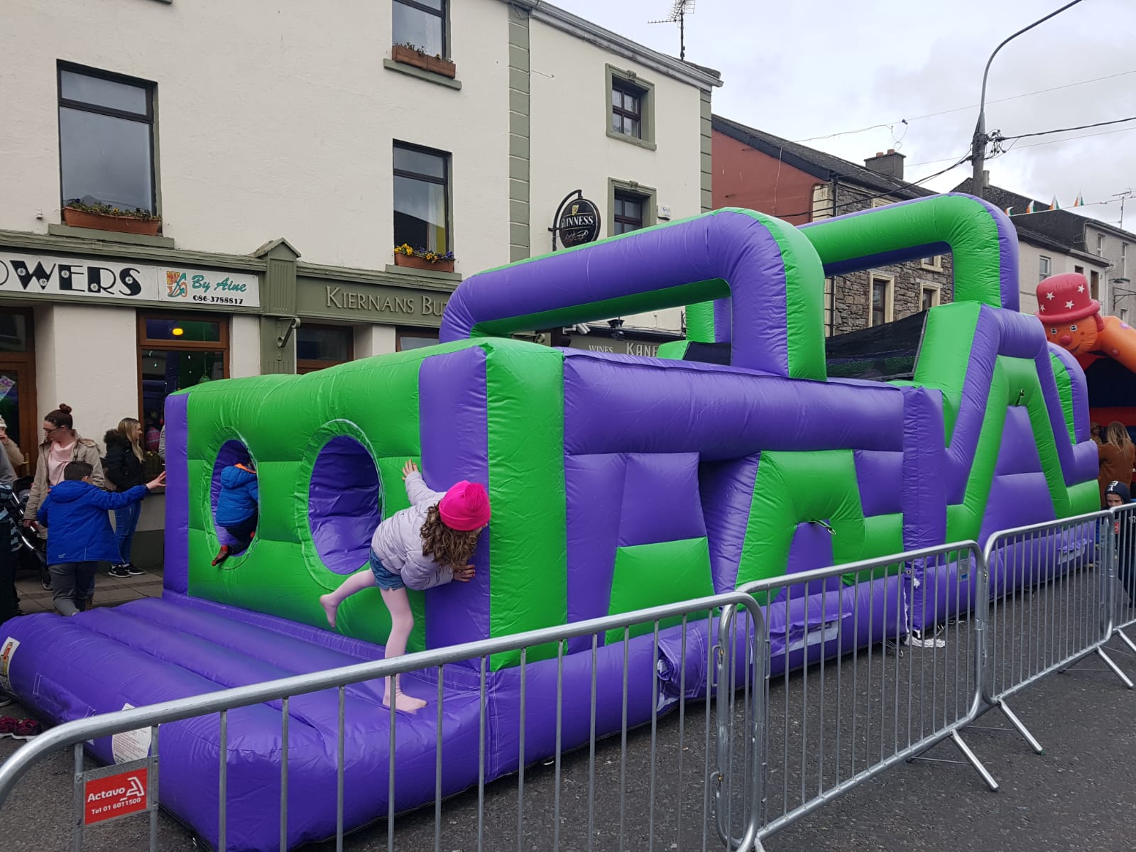 Purple and Green obstacle course,,bouncy castle Kerry, kerry bouncy castle hire, Killarney bouncy castles, Dingle bouncy castles,Tralee bouncy castles castlemaine bouncy castles,