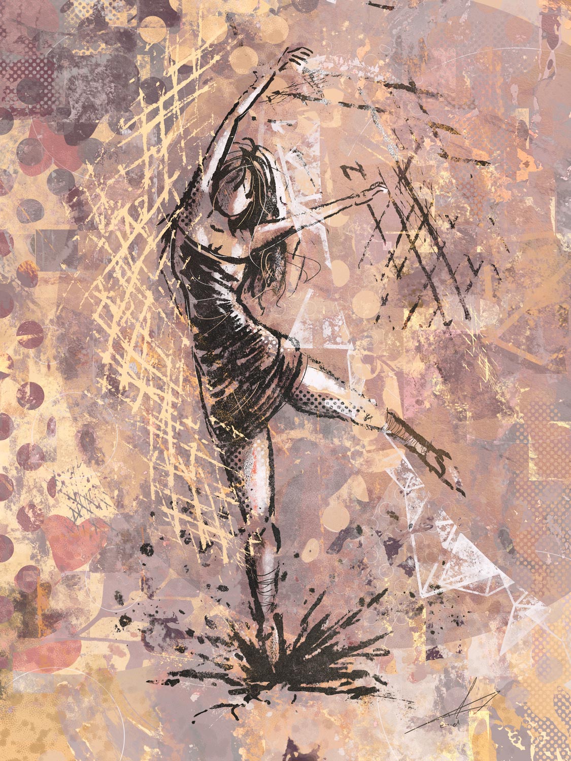 Ballet dans - schilderij van een ballerina