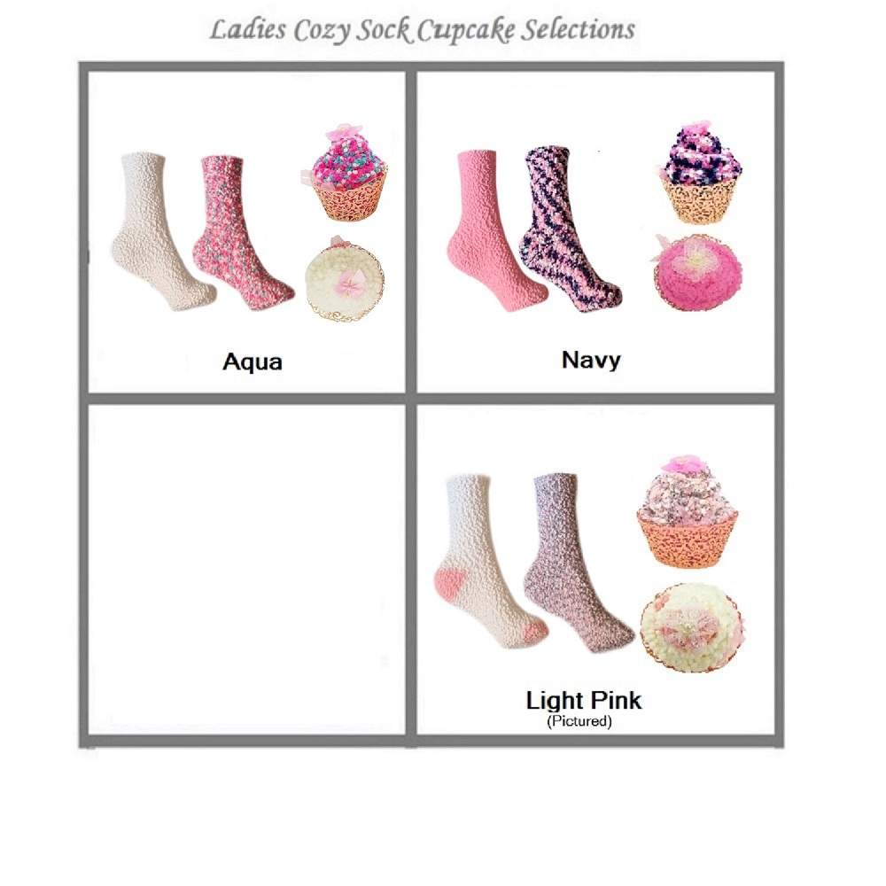 Women's 'Popcorn Cozy Sock' Cupcakes, Pink Ribbon Gift Box