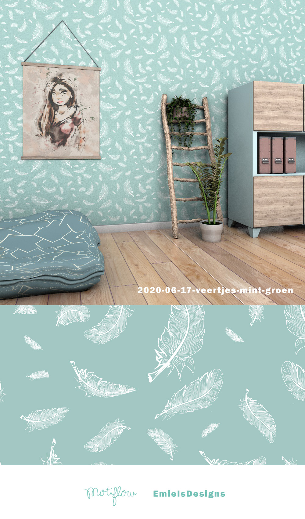 feather-cool-blue-pattern-design-2020-06-17-veertjes-mint-groenjpg