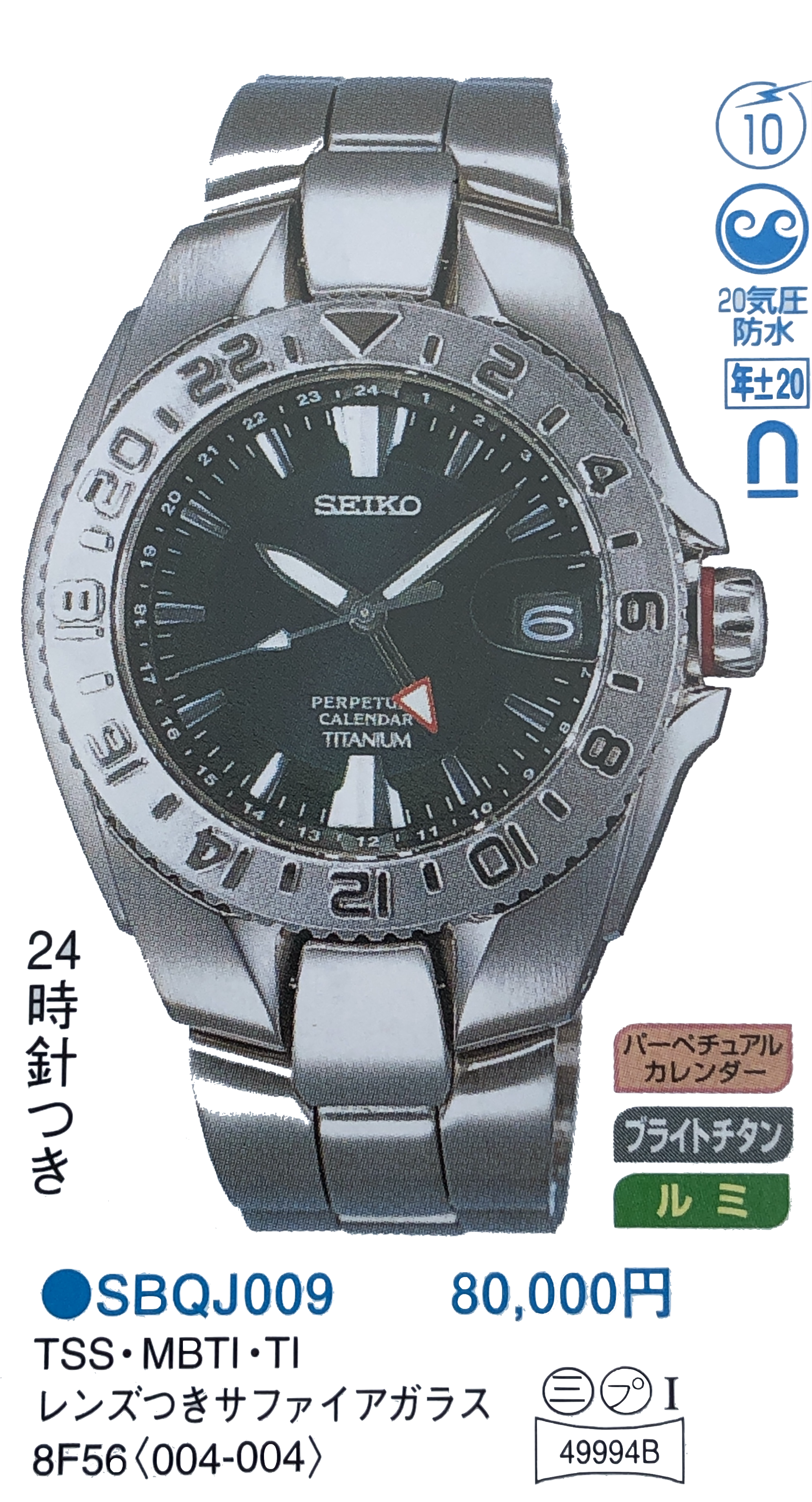 Seiko Perpetual Calendar GMT Titanium 8F56-0080 (Sold)