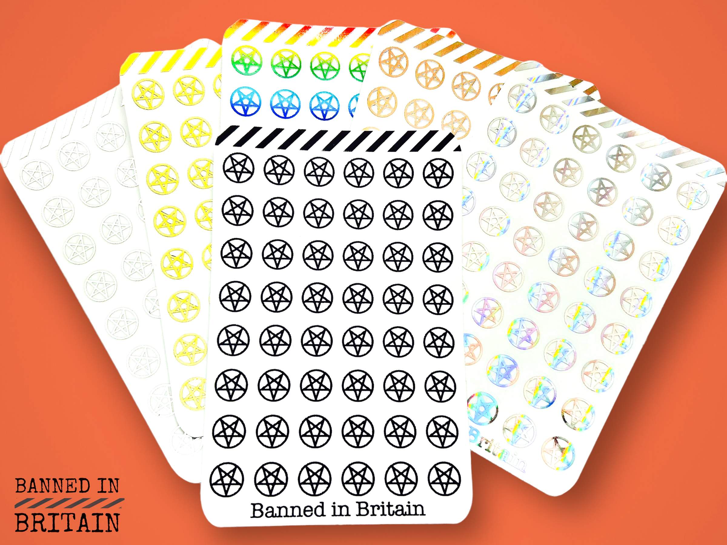 Pentagram Foil Stickers