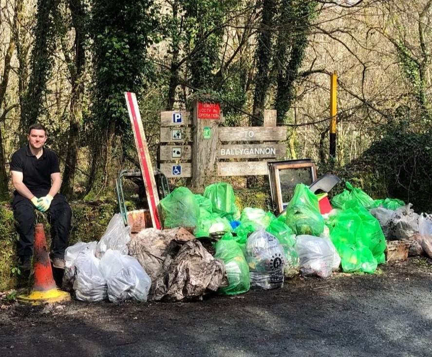 54 bags cleaned from Ballygannon Wood