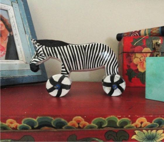 Wooden Push Toy Zebra