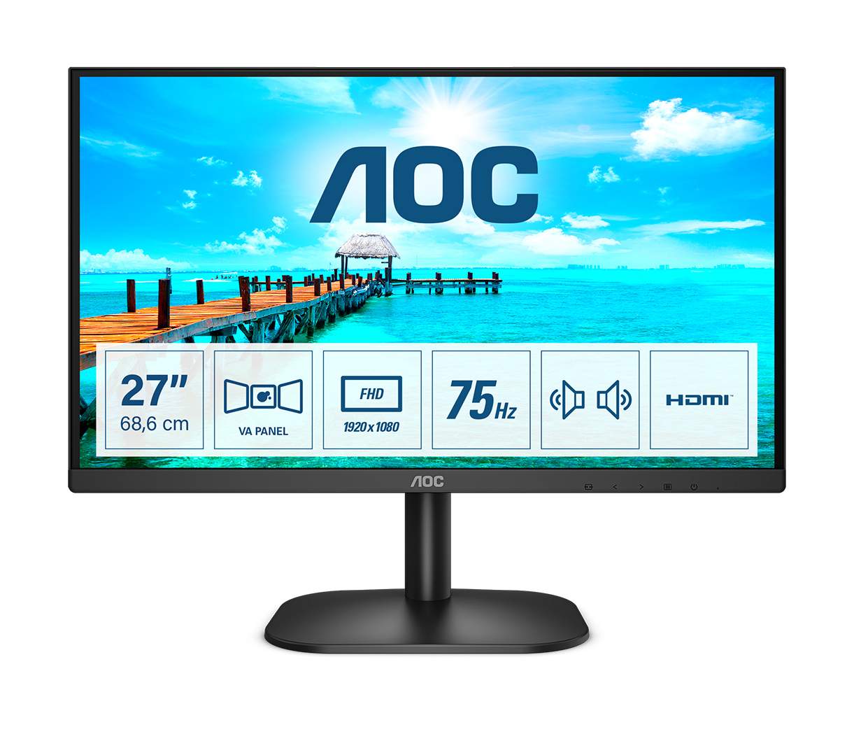 AOC B2 27B2AM LED display 68.6 cm (27") 1920 x 1080 pixels Full HD Black