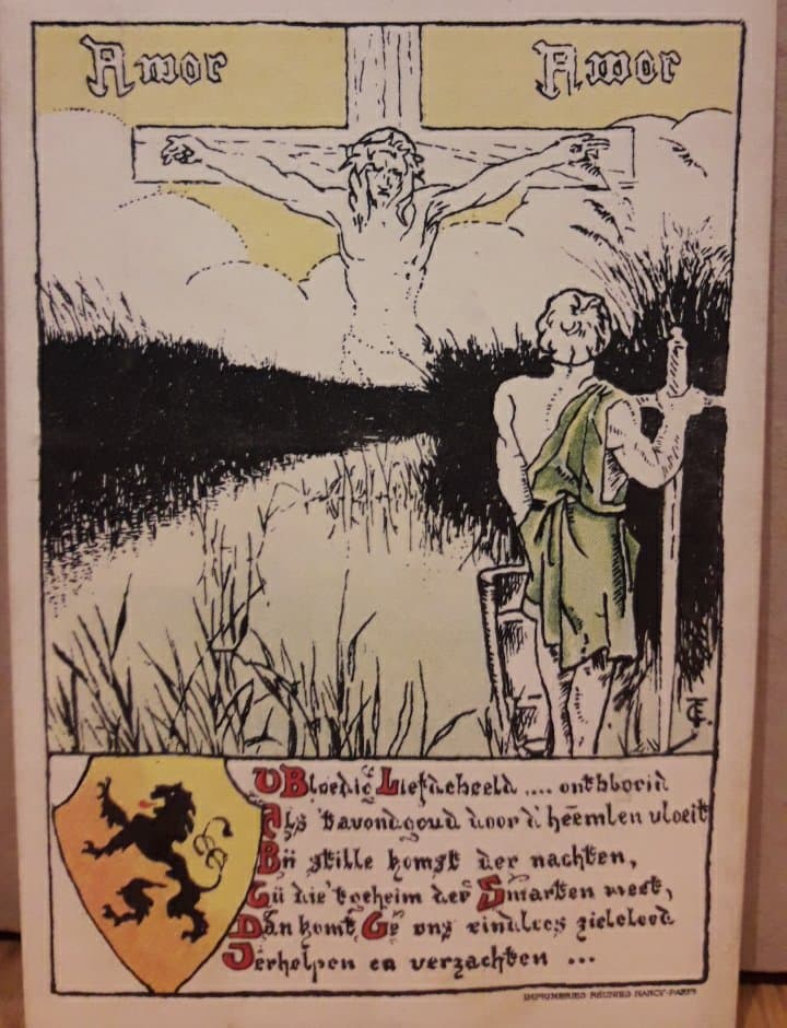 Propagandapostkaart Vlaanderen 1917 Ijzerfront  / LN 28