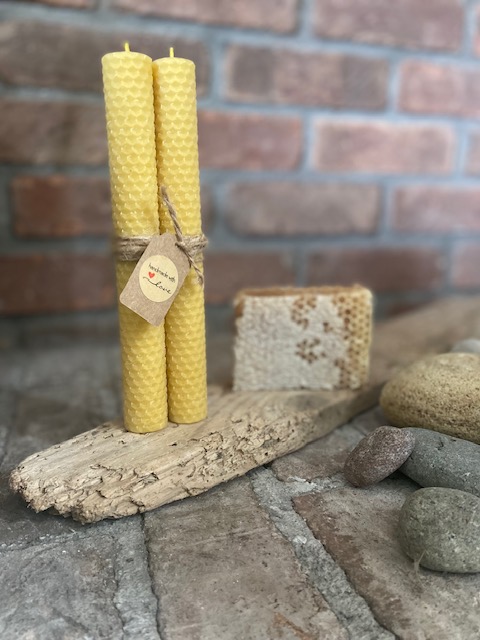 100% Beeswax Dinner Candles (pair)