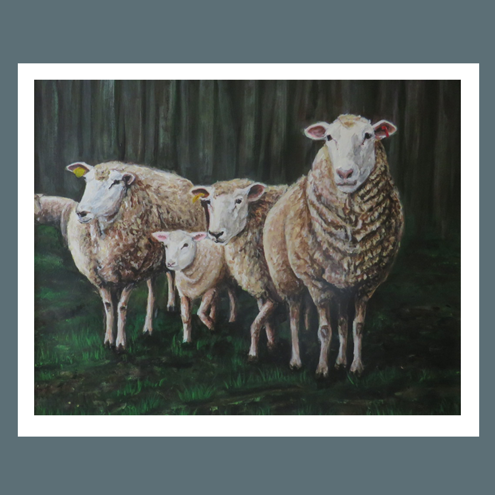 Sheep Acrylic Painting