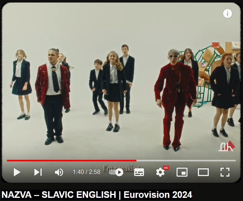 Still uit Nazva - Slavic English - clip Eurovision 2024_02jpg