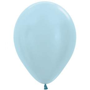 Latex Ballonnen parelmoer licht blauw 30cm