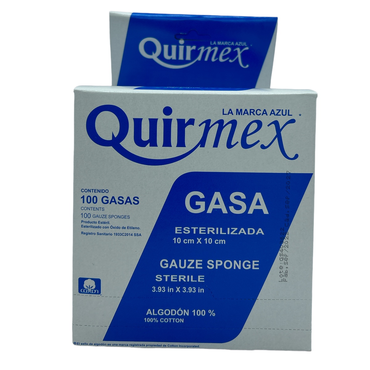 Gasa 10x10 Esteril C/100 QUIRMEX (Azul)