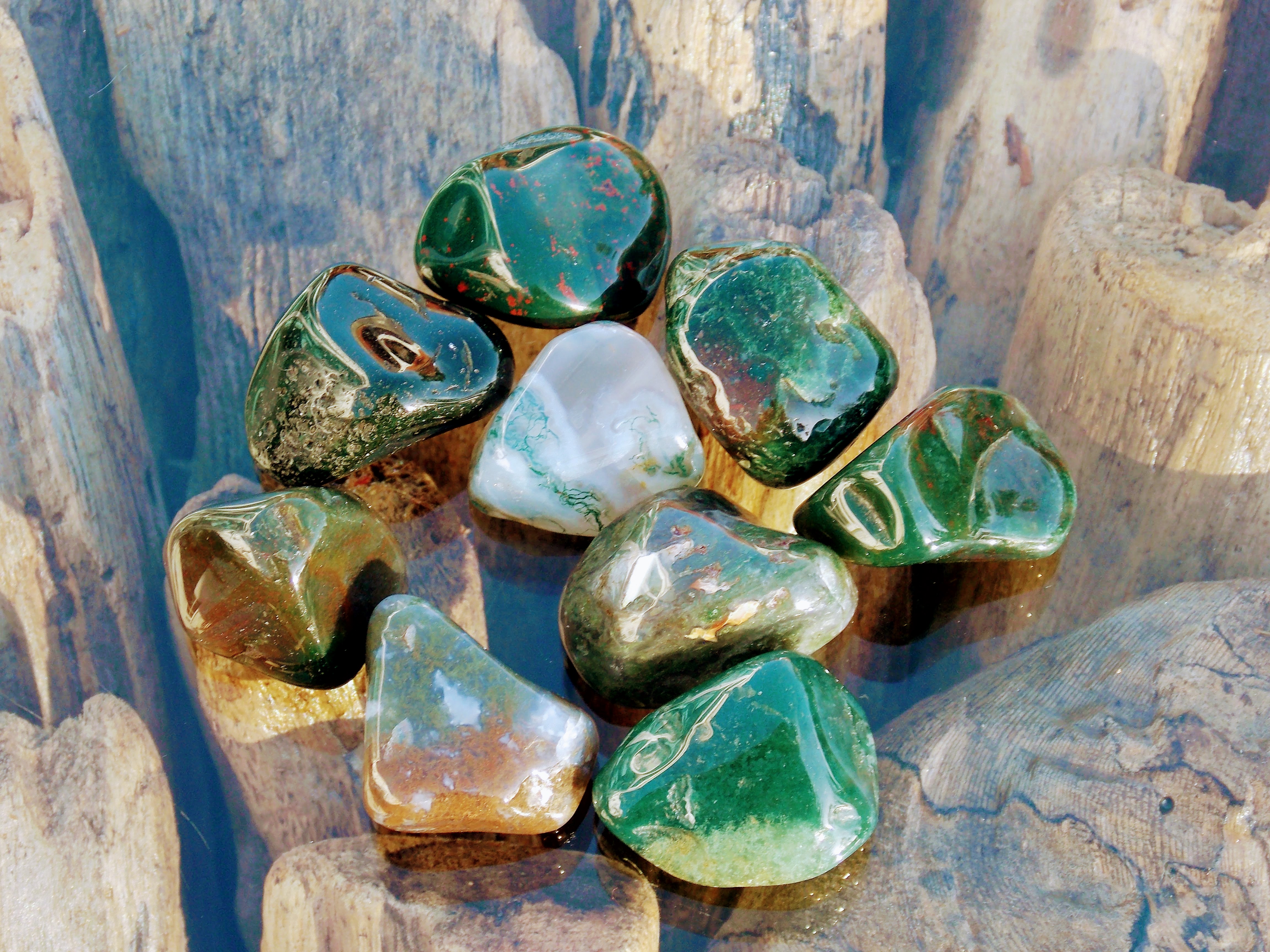 Moss Agate Polished Stones