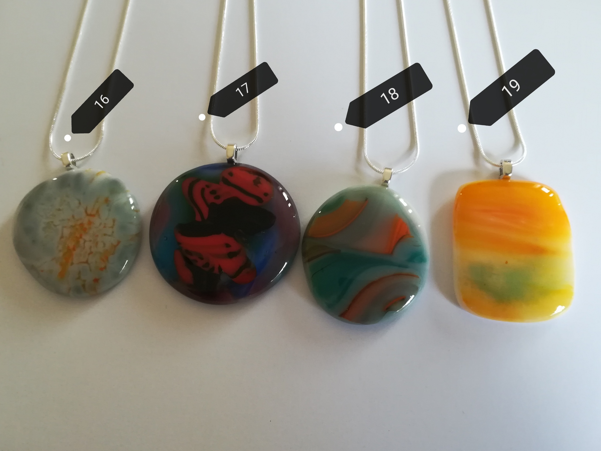 Fused Glass Pendant Necklace