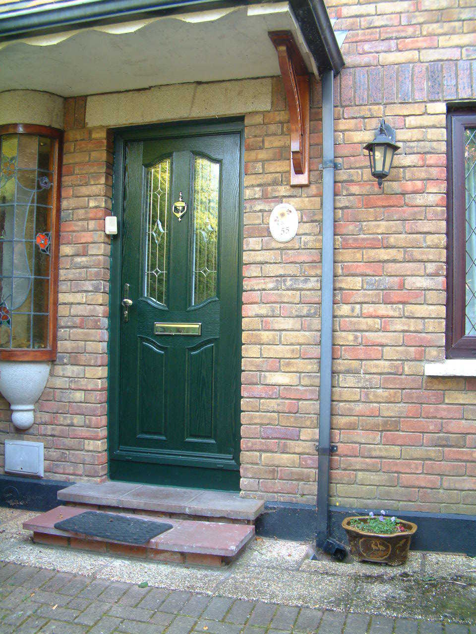 DARK GREEN APEER APL2 COMPOSITE FRONT DOOR FITTED BY ASGARD WINDOWS IN DUBLIN.