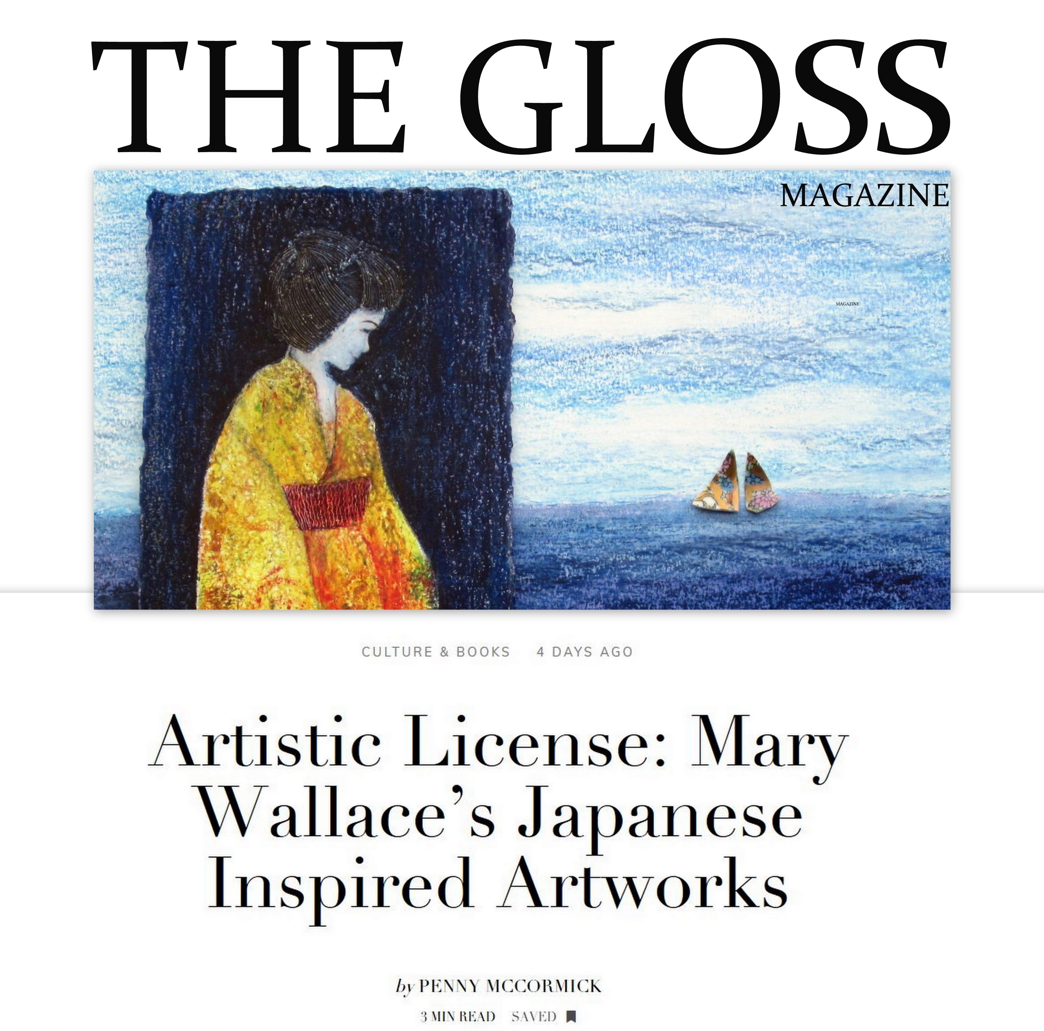 The Gloss Magazine, The Irish Times, Artistic License: Mary Wallace's Japanese Inspired Works, contemporary Irish artist Mary Wallace interview with Penny McCormick