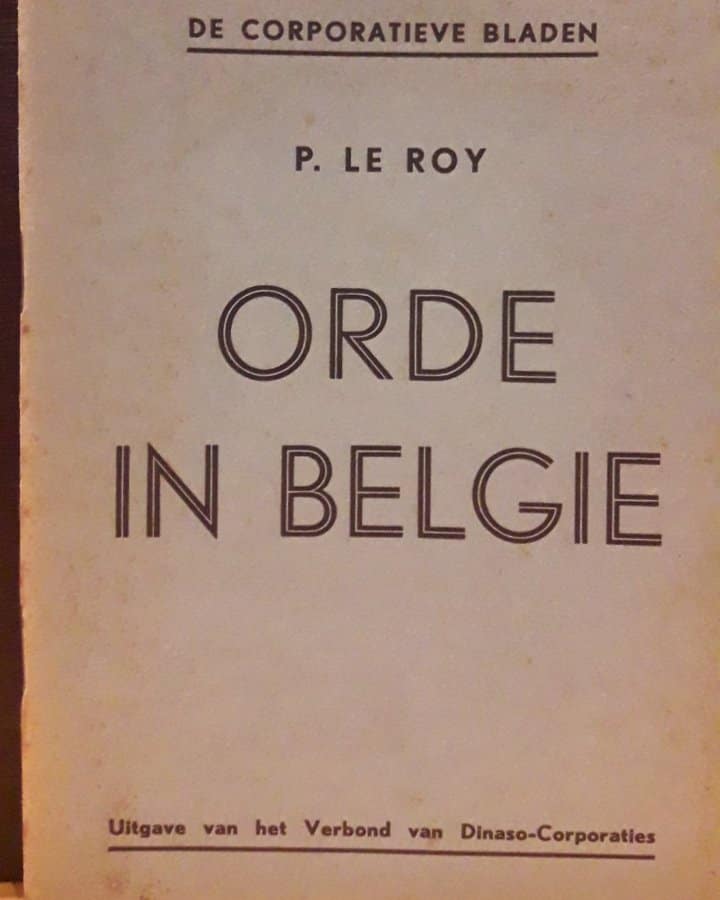 Joris Van Severen / VERDINASO brochure - Orde in Belgie door pol le Roy / 1938