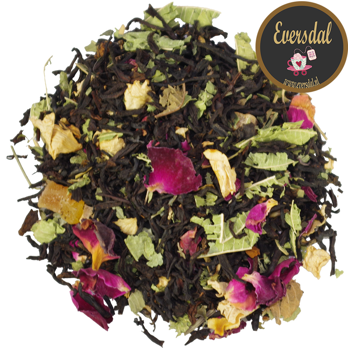Papaya & Rose - zwarte thee met papaya en roos - AANBIEDING ALLE VERPAKKINGEN 10% KORTING