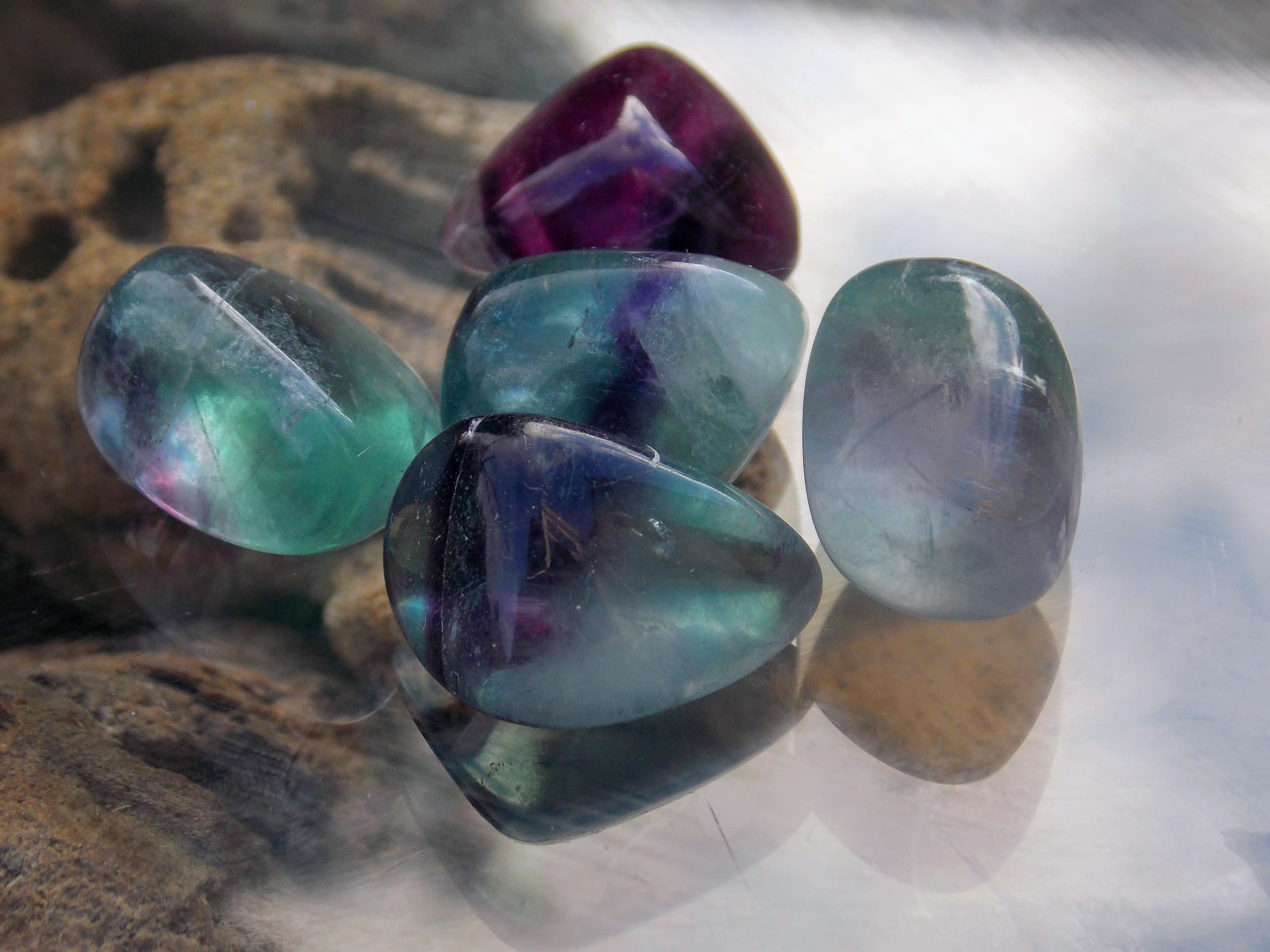 Rainbow Fluorite Polished Stones