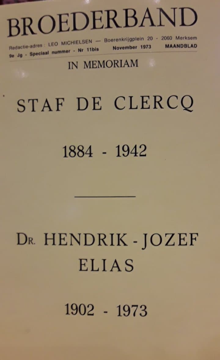 Broederband 1973 - Herdenkings nummer Staf de Clercq en Hendrik Elias