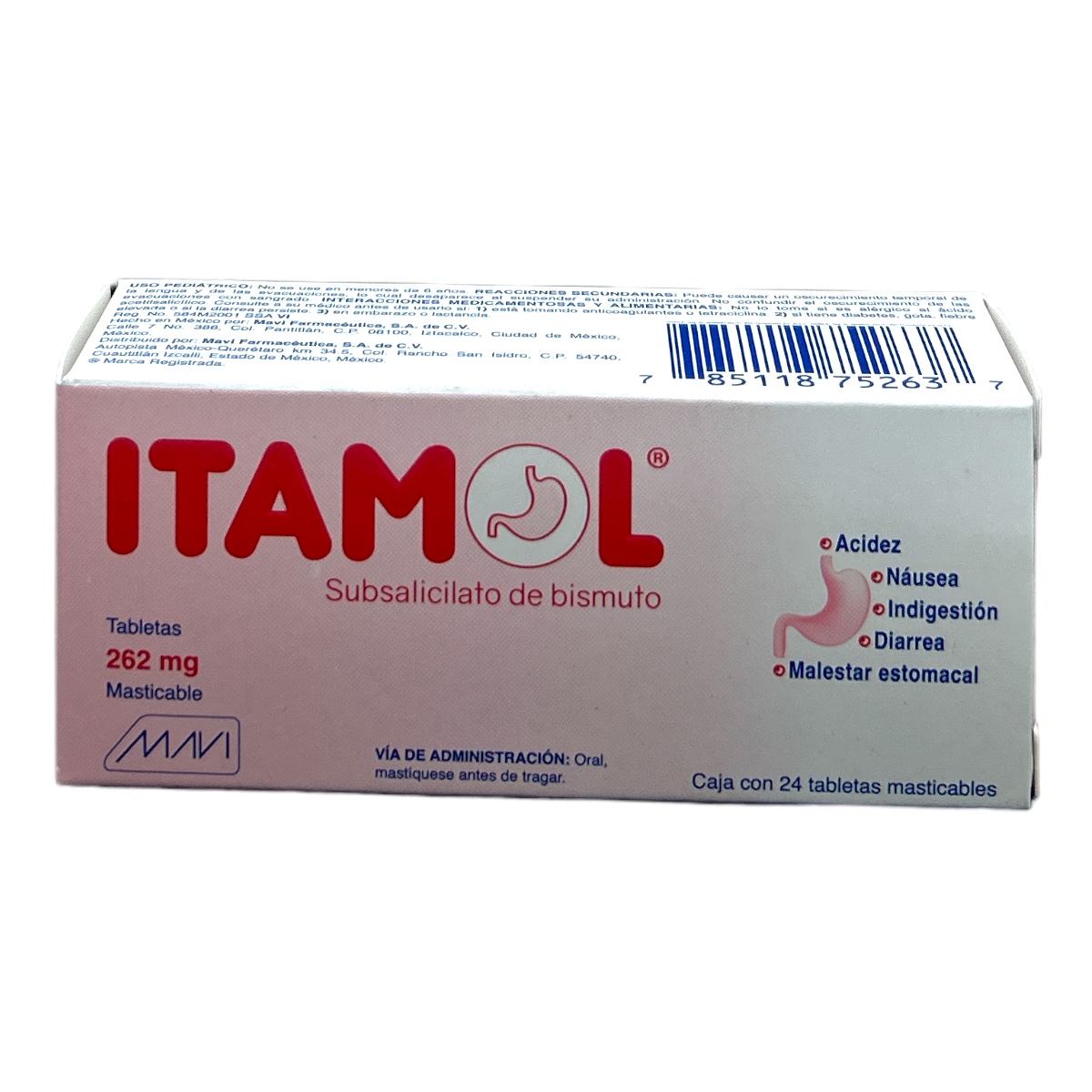 Bismuto Tab Mast 262mg C/24 ITAMOL