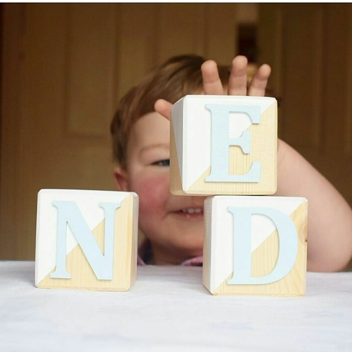 Personalised Wooden Cubes - White Only