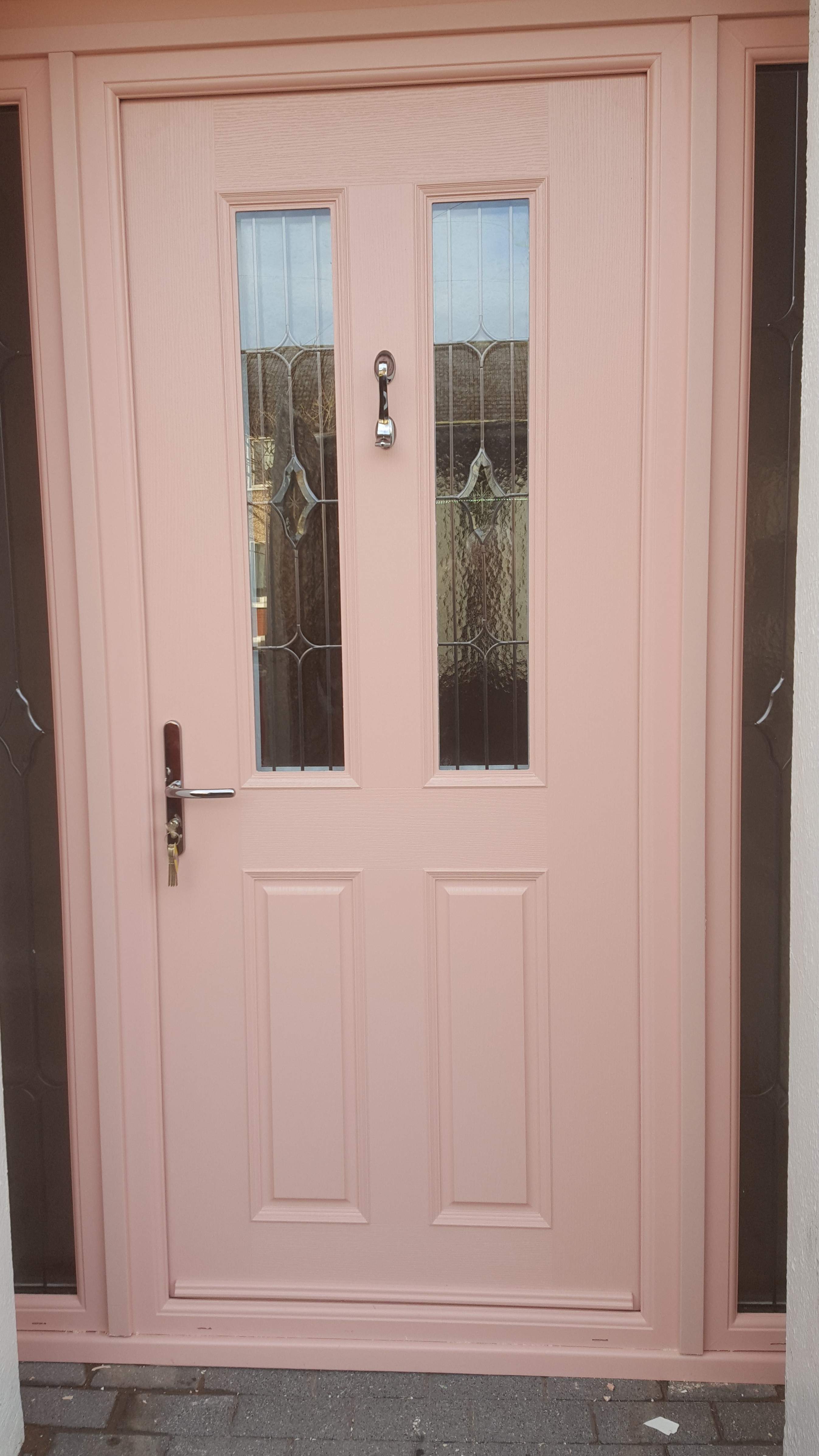 ORCHID PINK APEER APM2 COMPOSITE FRONT DOOR FITTED BY ASGARD WINDOWS IN DUBLIN 9.