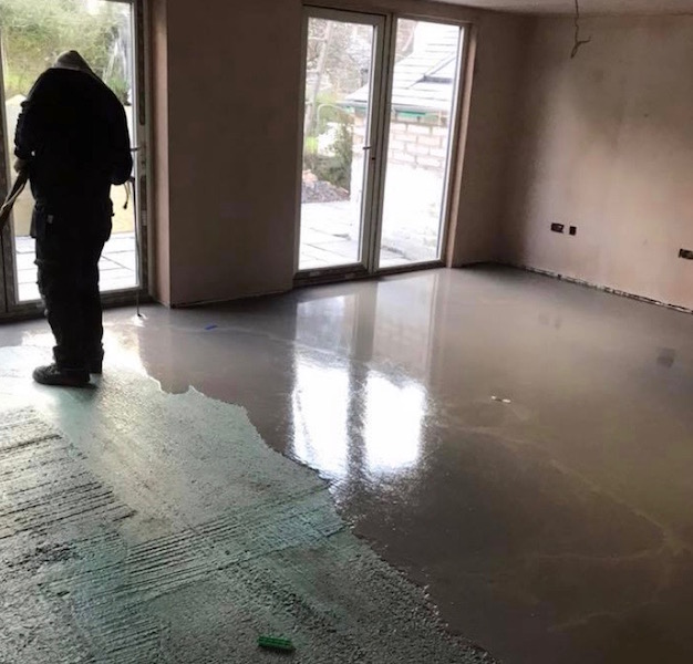 floor screeding contractors Castle Douglas Dumfries and Galloway, working here in an old house that's being completely gutted and modernised