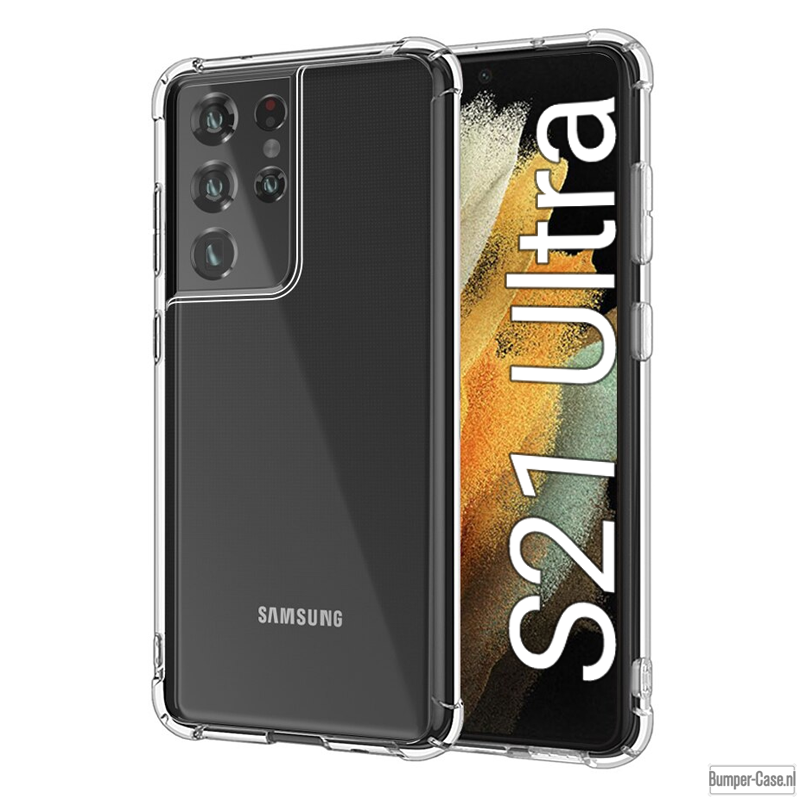 Samsung Galaxy S21 Ultra - Doorzichtig bumper hoesje schokbestendig