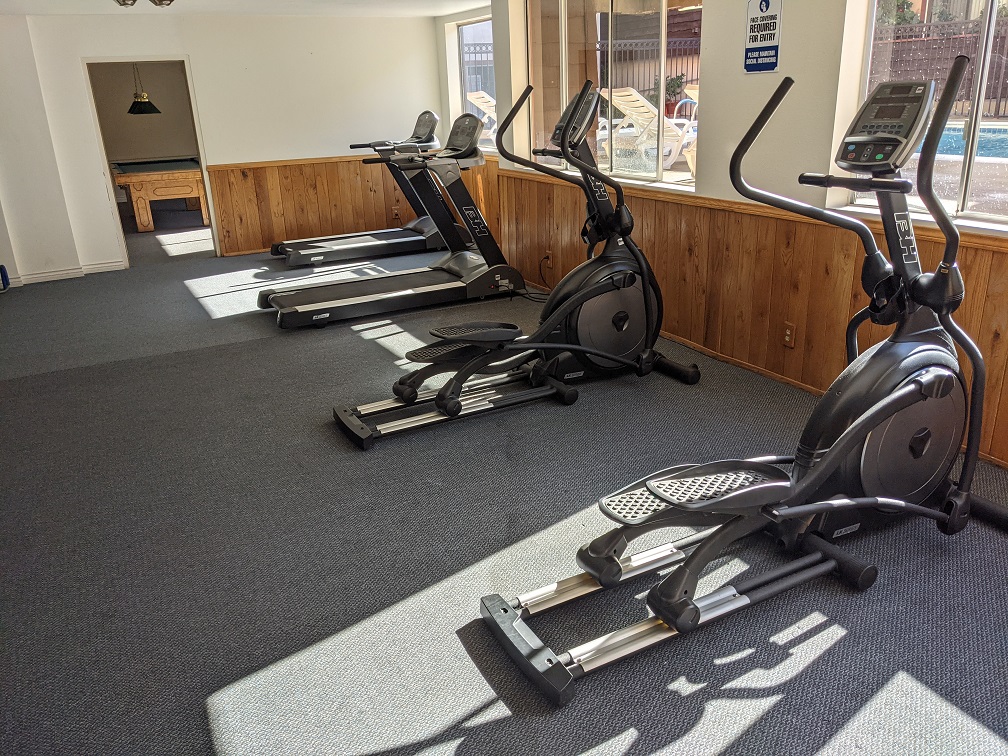 Some of the workout machines available in the gym.